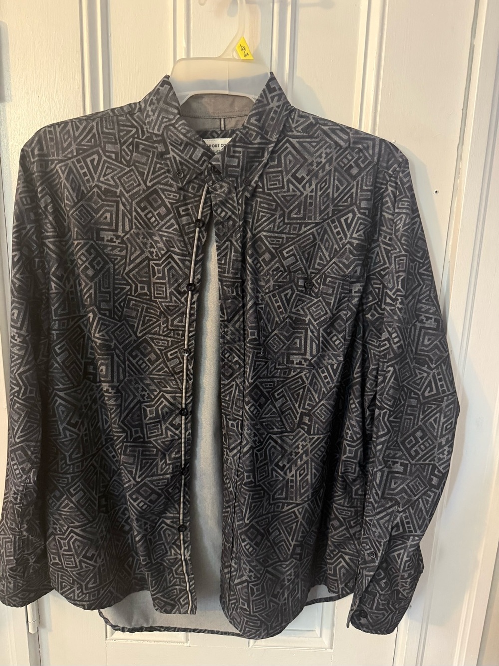 Report Collection Men's Black & Gray Geometric Lightweight Shirt Jacket